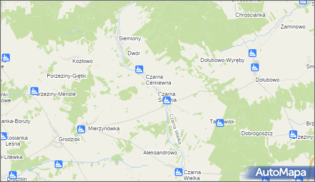 mapa Czarna Średnia, Czarna Średnia na mapie Targeo