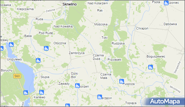 mapa Czarnia Duża, Czarnia Duża na mapie Targeo