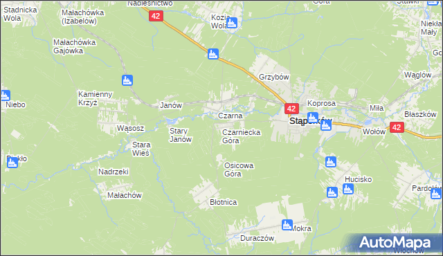 mapa Czarniecka Góra, Czarniecka Góra na mapie Targeo