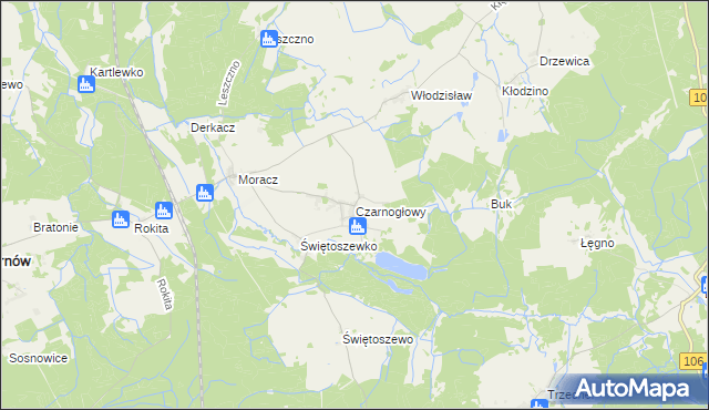 mapa Czarnogłowy, Czarnogłowy na mapie Targeo