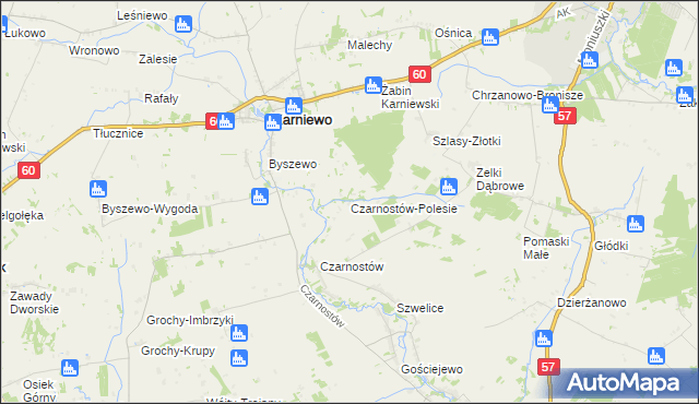 mapa Czarnostów-Polesie, Czarnostów-Polesie na mapie Targeo