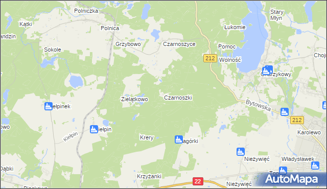 mapa Czarnoszki, Czarnoszki na mapie Targeo