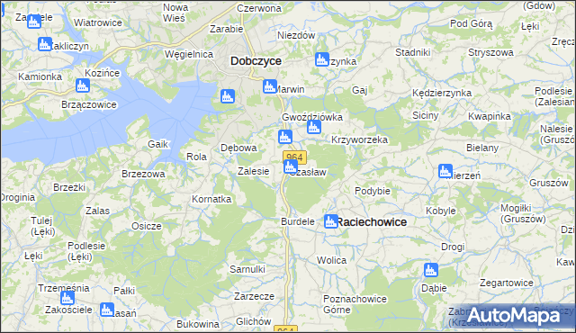 mapa Czasław gmina Raciechowice, Czasław gmina Raciechowice na mapie Targeo