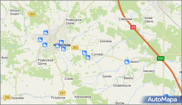 mapa Czciradz, Czciradz na mapie Targeo