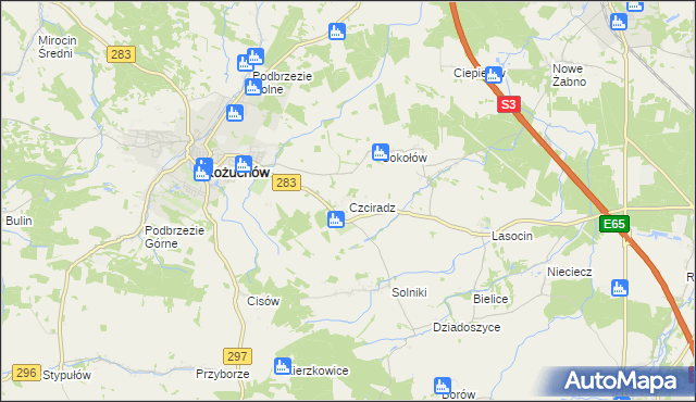 mapa Czciradz, Czciradz na mapie Targeo