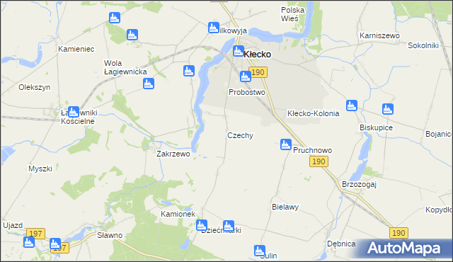 mapa Czechy gmina Kłecko, Czechy gmina Kłecko na mapie Targeo