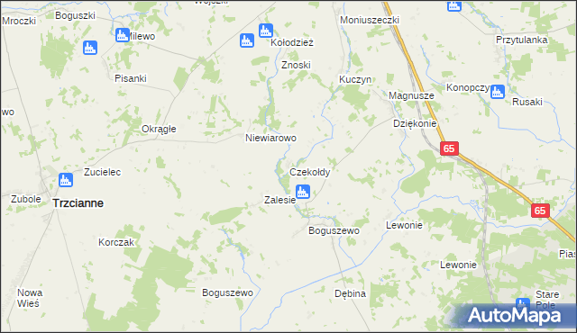 mapa Czekołdy, Czekołdy na mapie Targeo