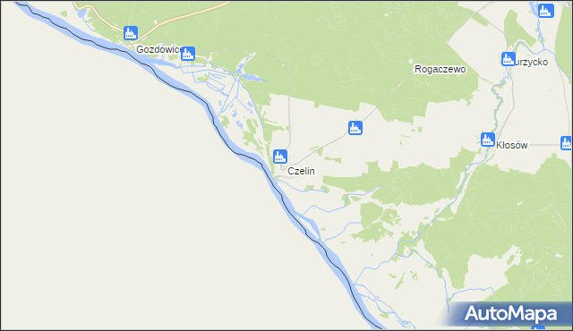 mapa Czelin, Czelin na mapie Targeo