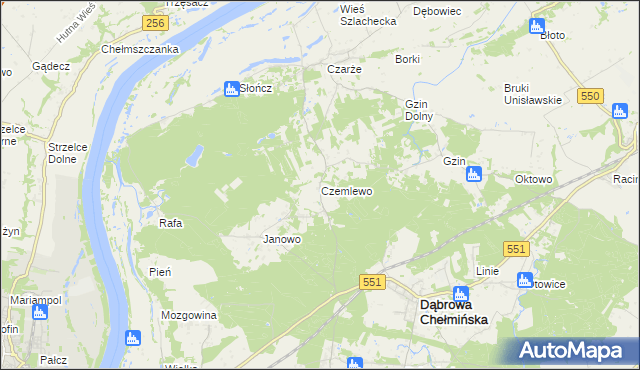 mapa Czemlewo, Czemlewo na mapie Targeo