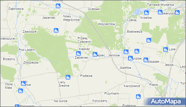 mapa Czepiec gmina Sędziszów, Czepiec gmina Sędziszów na mapie Targeo