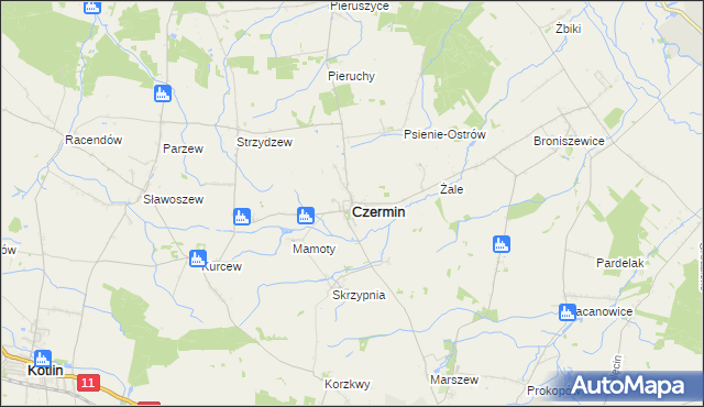 mapa Czermin powiat pleszewski, Czermin powiat pleszewski na mapie Targeo