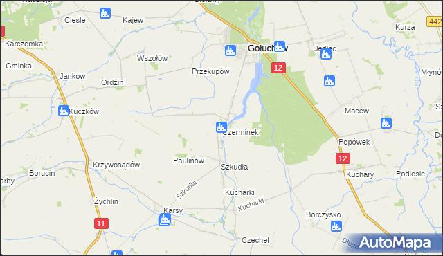 mapa Czerminek, Czerminek na mapie Targeo