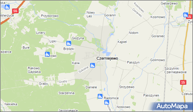 mapa Czerniejewo, Czerniejewo na mapie Targeo