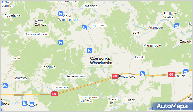 mapa Czerwonka Szlachecka, Czerwonka Szlachecka na mapie Targeo