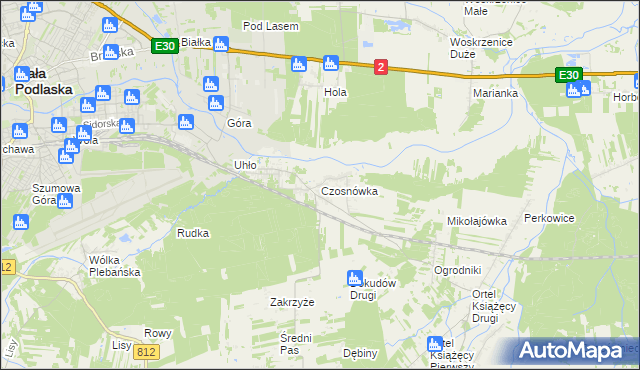 mapa Czosnówka, Czosnówka na mapie Targeo