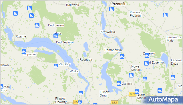 mapa Czostków gmina Filipów, Czostków gmina Filipów na mapie Targeo