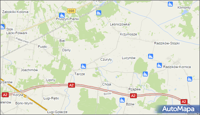 mapa Czuryły, Czuryły na mapie Targeo