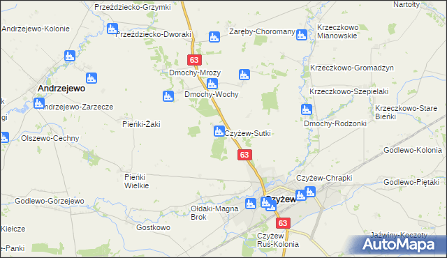 mapa Czyżew-Sutki, Czyżew-Sutki na mapie Targeo