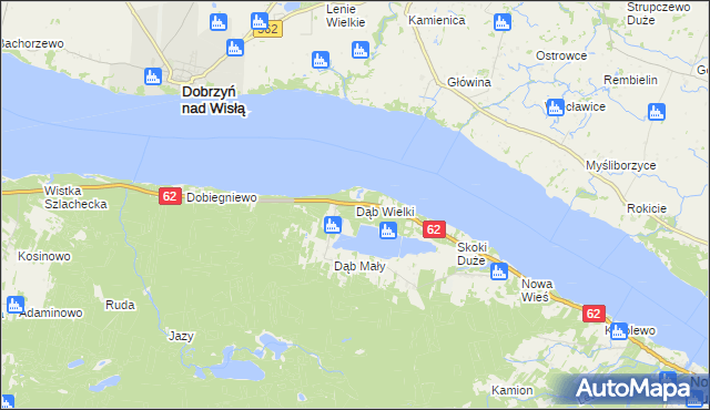 mapa Dąb Wielki, Dąb Wielki na mapie Targeo