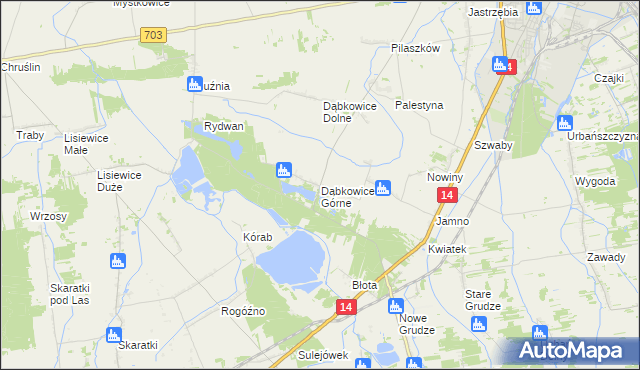 mapa Dąbkowice Górne, Dąbkowice Górne na mapie Targeo