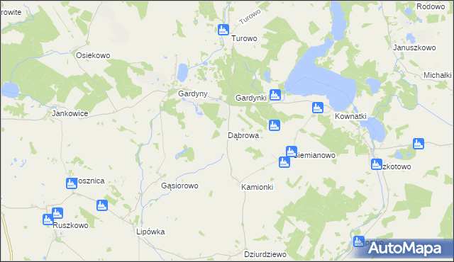 mapa Dąbrowa gmina Dąbrówno, Dąbrowa gmina Dąbrówno na mapie Targeo