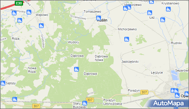 mapa Dąbrowa Nowa, Dąbrowa Nowa na mapie Targeo