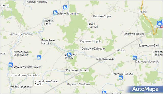 mapa Dąbrowa-Zabłotne, Dąbrowa-Zabłotne na mapie Targeo