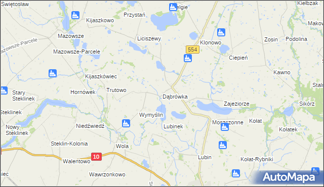 mapa Dąbrówka gmina Kikół, Dąbrówka gmina Kikół na mapie Targeo
