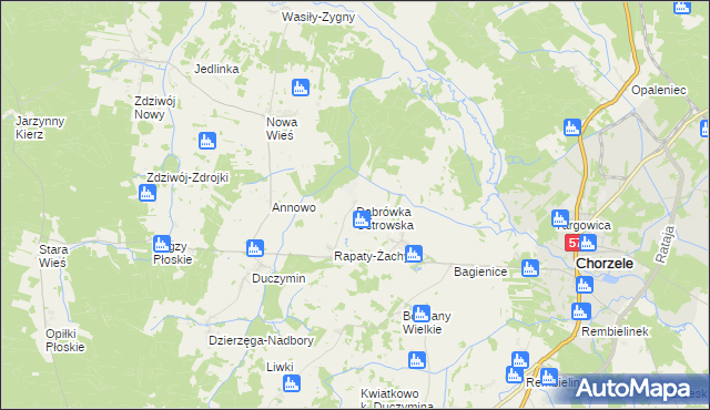 mapa Dąbrówka Ostrowska, Dąbrówka Ostrowska na mapie Targeo