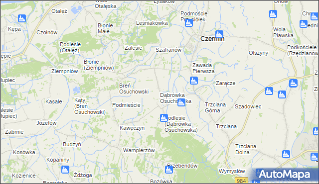 mapa Dąbrówka Osuchowska, Dąbrówka Osuchowska na mapie Targeo