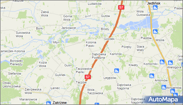 mapa Dąbrówka Podłężna, Dąbrówka Podłężna na mapie Targeo