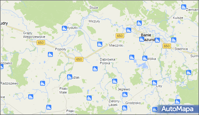 mapa Dąbrówka Polska, Dąbrówka Polska na mapie Targeo