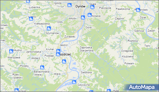 mapa Dąbrówka Starzeńska, Dąbrówka Starzeńska na mapie Targeo