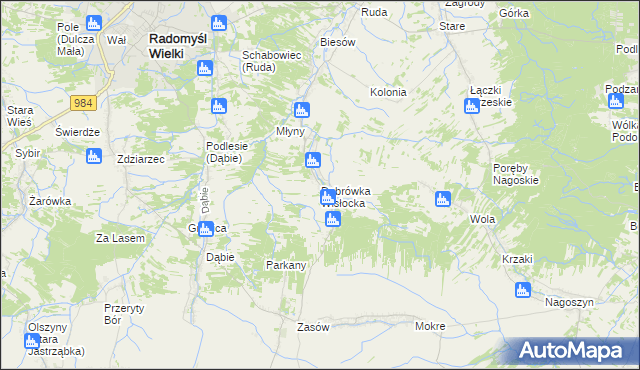 mapa Dąbrówka Wisłocka, Dąbrówka Wisłocka na mapie Targeo