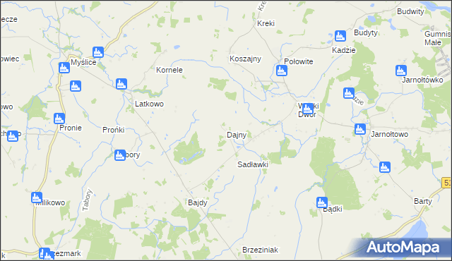 mapa Dajny, Dajny na mapie Targeo