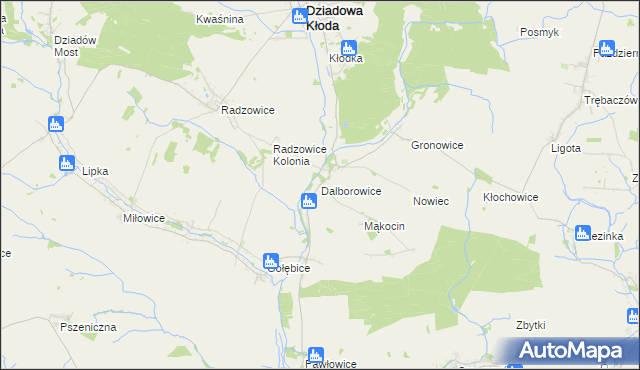 mapa Dalborowice, Dalborowice na mapie Targeo