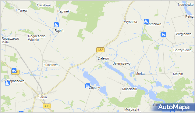 mapa Dalewo gmina Śrem, Dalewo gmina Śrem na mapie Targeo