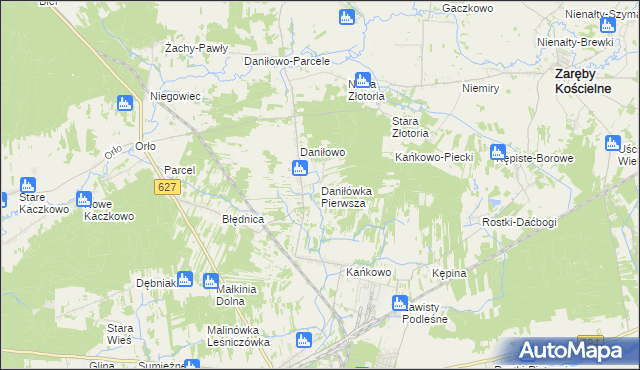 mapa Daniłówka Pierwsza, Daniłówka Pierwsza na mapie Targeo