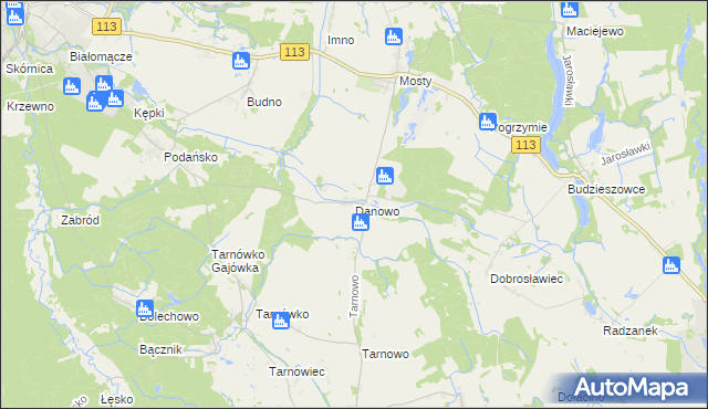 mapa Danowo gmina Goleniów, Danowo gmina Goleniów na mapie Targeo