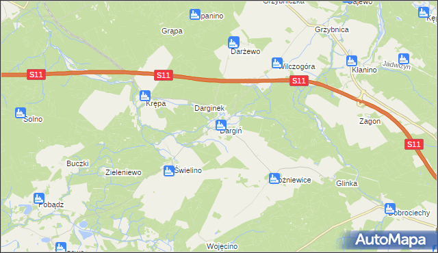 mapa Dargiń, Dargiń na mapie Targeo