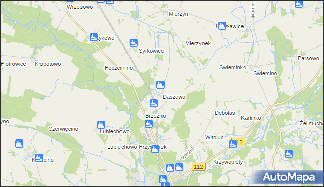 mapa Daszewo, Daszewo na mapie Targeo