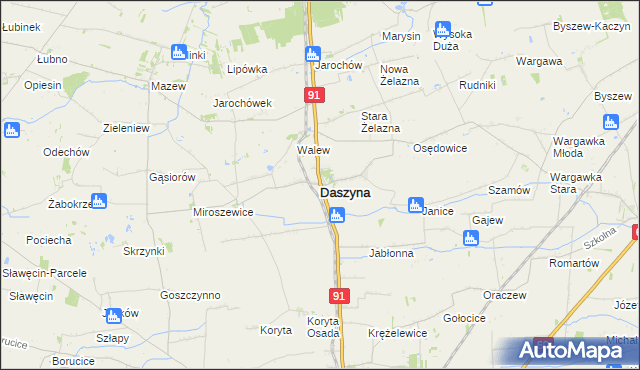 mapa Daszyna, Daszyna na mapie Targeo