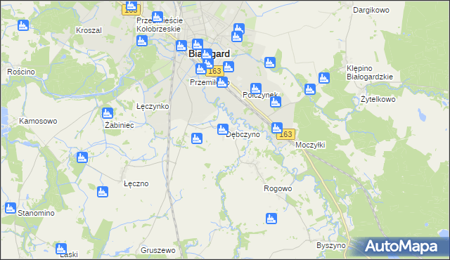 mapa Dębczyno, Dębczyno na mapie Targeo