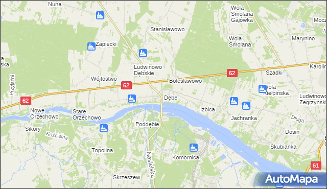 mapa Dębe gmina Serock, Dębe gmina Serock na mapie Targeo