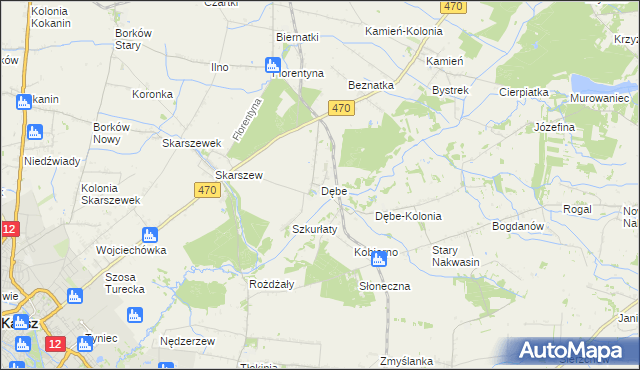 mapa Dębe gmina Żelazków, Dębe gmina Żelazków na mapie Targeo