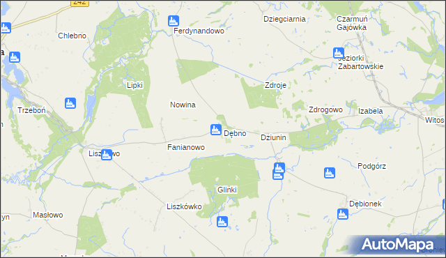 mapa Dębno gmina Łobżenica, Dębno gmina Łobżenica na mapie Targeo