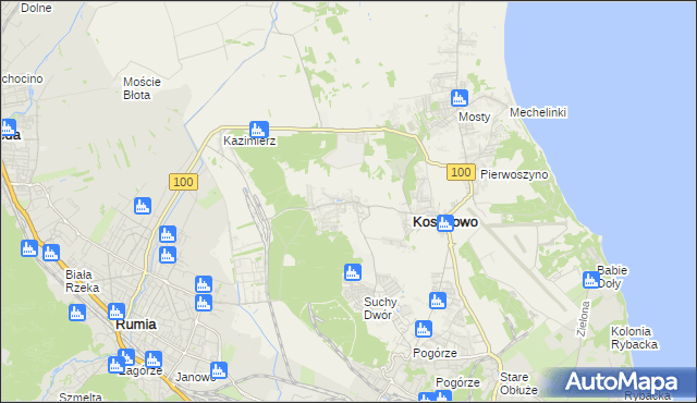 mapa Dębogórze, Dębogórze na mapie Targeo