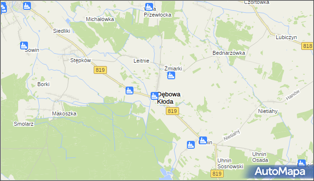 mapa Dębowa Kłoda, Dębowa Kłoda na mapie Targeo