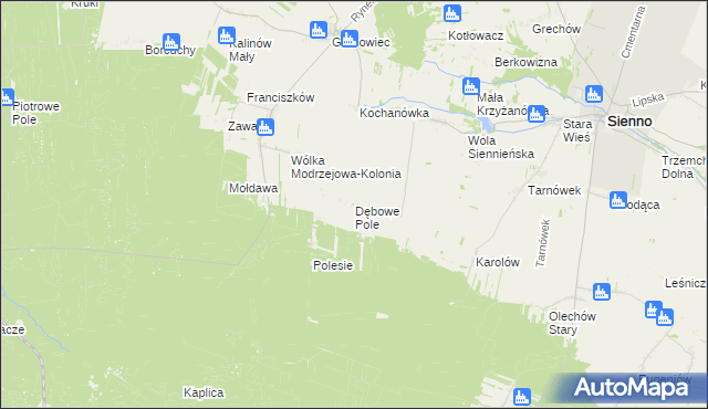 mapa Dębowe Pole, Dębowe Pole na mapie Targeo