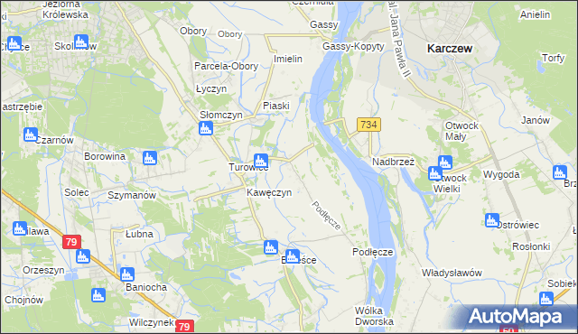 mapa Dębówka gmina Konstancin-Jeziorna, Dębówka gmina Konstancin-Jeziorna na mapie Targeo